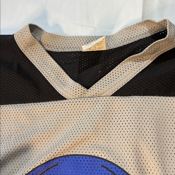 AK (athletics knitwear $made in Canada hokey jersey blue yellow character No 3 - Picture 6 of 7